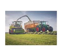 Puzzle pour Adultes 75x50cm/1000pcs Grass Silage with Claas Jaguar and Fendt Tractor Puzzle pour Adultes Jeu Pratique D'analyse Et De Logique Difficile Et Stimulant 75x50cm/1000pcs