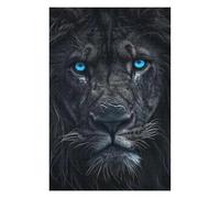 Puzzle pour Adultes 75x50cm/1000pcs Lion Blue and Black Animal Puzzle pour Adultes Jeu Manuel Décoration Murale Interaction Parent-Enfant 75x50cm/1000pcs