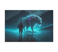 Puzzle pour Adultes 75x50cm/1000pcs Magical Encounter in The Mountains Puzzle pour Adultes - Jouets À Monter Soi-même - Cadeaux pour Femmes - Cadeaux Uniques pour Anniversaire Et Noël 75x50cm/1000pcs