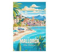 Puzzle pour Adultes 75x50cm/1000pcs Mallorca Islas Baleares Puzzles pour Adultes Jeu Manuel Découpe De Précision Cadeaux Uniques pour Anniversaire Et Noël 75x50cm/1000pcs