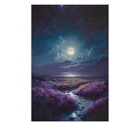 Puzzle pour Adultes 75x50cm/1000pcs Mystic Purple Mountain Casse-tête pour Adolescents, Jeu De Réflexion, Course De Vitesse Manuelle, Cadeaux Uniques d'anniversaire Et De Noël 75x50cm/1000pcs