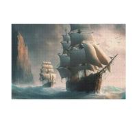 Puzzle pour Adultes 75x50cm/1000pcs Oceanic Adventure Sailing Through Storms Jeux De Société pour Adultes Cadeaux pour Femmes Cadeaux Uniques pour Anniversaire Et Noël 75x50cm/1000pcs
