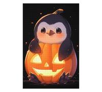Puzzle pour Adultes 75x50cm/1000pcs Penguin in Pumpkin Casse-tête pour Adolescents, Jeu De Réflexion, Course De Vitesse Manuelle, Cadeaux Uniques d'anniversaire Et De Noël 75x50cm/1000pcs