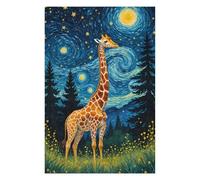 Puzzle pour Adultes 75x50cm/1000pcs Pièces Puzzle Giraffe Starry Puzzle pour Adultes, Jeu Familial, Décoration Parfaite, Cadeau d'anniversaire, Cadeaux, 75x50cm/1000pcs