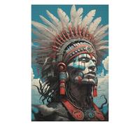 Puzzle pour Adultes 75x50cm/1000pcs Pièces Puzzle Native Warrior's Majesty Puzzles pour Adultes - Décoration Murale - Difficile Et Stimulant À Compléter 75x50cm/1000pcs