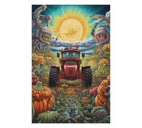 Puzzle pour Adultes 75x50cm/1000pcs Pièces Puzzle Tractor in A Fantasy Pumpkin Field Puzzle pour Adultes Jeux Relaxants Cadeaux pour Femmes, Amis Et Famille 75x50cm/1000pcs