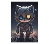 Puzzle pour Adultes 75x50cm/1000pcs Robotic Cat in Space Puzzle Jeux Amusants Décoration Murale Cadeaux Uniques pour Anniversaire Et Noël 75x50cm/1000pcs