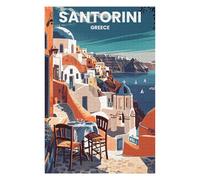 Puzzle pour Adultes 75x50cm/1000pcs Santorini Greece Puzzle pour Adultes Jeux Relaxants Assemblage De Motifs Cadeaux Uniques pour Anniversaire Et Noël 75x50cm/1000pcs