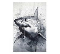 Puzzle pour Adultes 75x50cm/1000pcs Shark Inked Marine Hunter Puzzle pour Adultes, Jeu Familial, Décoration Intérieure, Cadeau d'anniversaire Et Cadeau Unique 75x50cm/1000pcs