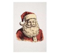 Puzzle pour Adultes 75x50cm/1000pcs Smiling Santa Claus Illustration Puzzle Jeux De Détente Décoration Intérieure Cadeaux Uniques pour Anniversaire Et Noël 75x50cm/1000pcs