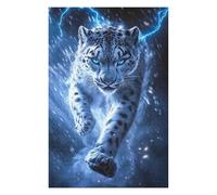 Puzzle pour Adultes 75x50cm/1000pcs Snow Leopard with Lightning Puzzles pour Adultes, Jeux De Société, Décoration Murale, Difficile Et Stimulant 75x50cm/1000pcs