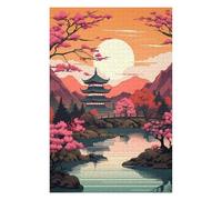 Puzzle pour Adultes 75x50cm/1000pcs Sunset in Land of Chinese Casse-tête pour Adolescents, Jeu De Réflexion, Course De Vitesse Manuelle, Cadeaux Uniques d'anniversaire Et De Noël 75x50cm/1000pcs