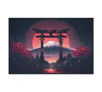 Puzzle pour Adultes 75x50cm/1000pcs Torii Gate and Mount Fuji at Sunset -1 Puzzles pour Adolescents Jeux Familiaux Analyse Et Logique Interaction Parent-Enfant 75x50cm/1000pcs