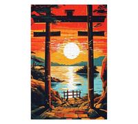 Puzzle pour Adultes 75x50cm/1000pcs Torii Gate Sunset Pathway Puzzles pour Adultes - Décoration Murale - Découpe De Précision - Interaction Parent-Enfant 75x50cm/1000pcs