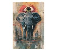 Puzzle pour Adultes 75x50cm/1000pcs Urban Elephant Abstract Art Print -1 Jeu Manuel pour Adultes Décoration Idéale Interaction Parent-Enfant 75x50cm/1000pcs