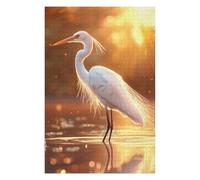 Puzzle pour Adultes 75x50cm/1000pcs White Heron at Sunset Casse-tête pour Adolescents, Jeu De Réflexion, Course De Vitesse Manuelle, Cadeaux Uniques d'anniversaire Et De Noël 75x50cm/1000pcs