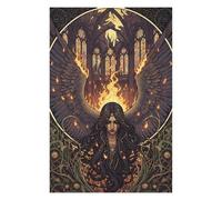 Puzzle pour Adultes 75x50cm/1000pcs Winged Fallen Angel in Burning Cathedral Puzzle pour Adultes, Jeu Familial, Décoration Intérieure, Cadeau d'anniversaire Et Cadeau Unique 75x50cm/1000pcs