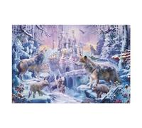 Puzzle pour Adultes 75x50cm/1000pcs Winter Fantasy Castle Wolves Jeu Manuel pour Adultes Décoration Idéale Interaction Parent-Enfant 75x50cm/1000pcs