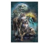 Puzzle pour Adultes 75x50cm/1000pcs Wolves Under The Moonlit Sky Puzzle pour Adultes - Jouets À Monter Soi-même - Cadeaux pour Femmes - Cadeaux Uniques pour Anniversaire Et Noël 75x50cm/1000pcs
