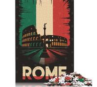 Puzzle pour Adultes - Affiche de Voyage Rome, Italie - 1000 pièces - Puzzle en Papier pour Adultes et à partir de 18 Ans - Jeu Stimulant - 38 x 26 cm