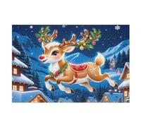Puzzle pour Adultes Animal Deer 1000 Pièces Puzzle en Bois pour Adultes Et Enfants À Partir De 12 Ans Puzzle Éduchatif Jeu Familial (75×50cm)