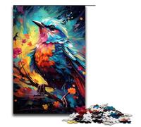 Puzzle pour Adultes Animal Spirituel psychédélique coloré Moineau 1000 pièces Puzzle en Bois pour Adultes et Enfants de 12 Ans et Plus 1000 pièces (75 x 50 cm)