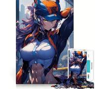 Puzzle pour Adultes Anime City Girl,1000 pièces,Jeu de réflexion,Cadeau,découpe de Haute précision,activité relaxante à Faire en Groupe à l'intérieur (38x52cm)