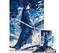 Puzzle pour Adultes Anime Girl Ice Blue Ninja 1000 pièces Découpe de Haute précision Facile à Apprendre Idéal pour Toute la Famille (38x26cm)