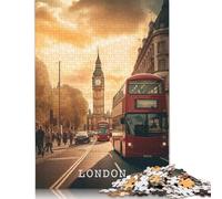 Puzzle pour Adultes Après-midi à Londres Royaume-Uni 1000 pièces Puzzles Puzzle en Bois pour Adultes et 18 Ans et Plus Jeu éducatif 1000 pièces (75 x 50 cm)