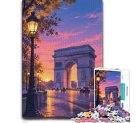 Puzzle pour Adultes Arc De Triomphe at Dusk 1000pcs (52x38cm) | Pour partager des soirées d'hiver : ce puzzle pour adultes avec 1000 pièces offre une activité classique pour Noël.