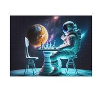 Puzzle pour Adultes Astronaut Playing Chess in Space Puzzle Jeux De Famille Une Œuvre d'art Cadeaux Uniques pour Un Anniversaire Et Noël
