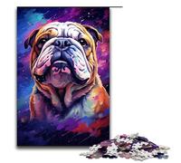 Puzzle pour Adultes Astronaute Bulldog 1000 pièces Puzzle Excellent Cadeau Convient aux Adolescents de 14 Ans et Plus 75x50cm