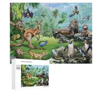 Puzzle pour Adultes avec Motif African Wildlife Paradise, Format 500 PCS | Puzzle adulte - montage structuré des bords vers les zones du motif seul ou à plusieurs.