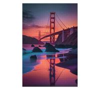 Puzzle pour Adultes avec Motif Golden Gate Reflections, Format 1000 PCS