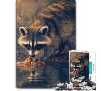 Puzzle pour Adultes avec Motif Raccoon by The Water's Edge, Format 300 PCS