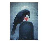 Puzzle pour Adultes avec Motif Raven with Heart on Grave, Format 500 PCS