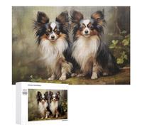 Puzzle pour Adultes avec Motif Two Papillon Dogs, 1000 PCS