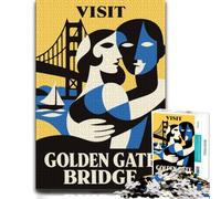 Puzzle pour Adultes avec Motif Visit Golden Gate Bridge Poster, 1000 PCS
