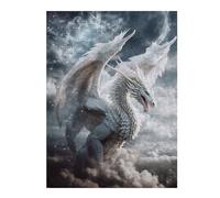 Puzzle pour Adultes avec Motif White Dragon in Clouds -1, 500 PCS