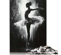 Puzzle pour Adultes - Ballerine Monochrome - Peinture - Danse - 1000 pièces - Puzzle en Papier - À partir de 18 Ans - Jeu éducatif - 38 x 26 cm