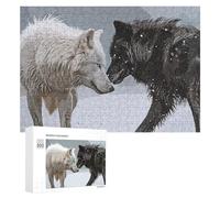 Puzzle pour Adultes Black White Wolf Vintage Casse-tête pour Adultes - Jeu De Réflexion pour Améliorer La Mémoire - Cadeaux d'anniversaire Et Cadeaux Uniques 300 PCS