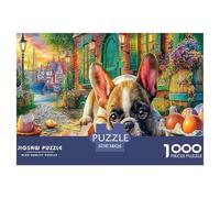 Puzzle pour Adultes Bouledogue et œuf cassé Jeu éducatif idéal pour se détendre et décorer Un Mur 38x26 cm/1000pcs