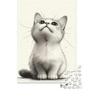 Puzzle pour Adultes British Shorthair 1000 pièces Puzzle en Bois pour Adultes et 18 Ans et Plus Activité familiale 1000 pièces (75x50cm)