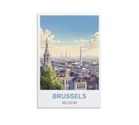 Puzzle pour Adultes, Bruxelles, Belgique. Jeu éducatif, Puzzle idéal pour se détendre et décorer Un Mur (100 x 70 cm).