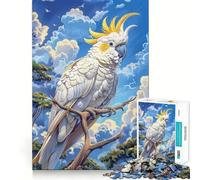 Puzzle pour Adultes Cacatoès Blanc sur Une Branche 1000 pièces Découpe de Haute précision Facile à Apprendre Idéal pour Toute la Famille (38x52cm)