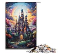 Puzzle pour Adultes Château Fantastique psychédélique coloré Puzzle en Bois 1000 pièces pour Jeux en Famille 1000 pièces (38 x 26 cm)