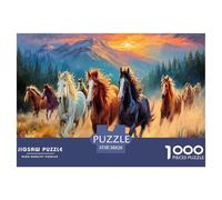 Puzzle pour Adultes « Chevaux Sauvages » Jeu éducatif décompressant représentant Trois Chevaux au Galop, décoration Murale, 38x26 cm/1000pcs