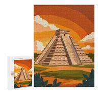 Puzzle pour Adultes Chichen Itza Pyramid Puzzle Anti-Stress, pour Les Femmes Et Toute La Famille 500 PCS