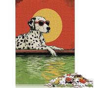 Puzzle pour Adultes : Chien Dalmatien Cool avec Lunettes de Soleil, Puzzle de 500 pièces en Bois, adapté aux Adultes et aux Personnes de Plus de 18 Ans, Casse-tête, 500 pièces (52 x 38 cm)