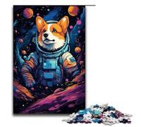 Puzzle pour Adultes Chiot en Combinaison Spatiale 1000 pièces Puzzle Excellent Cadeau Convient aux Adolescents de 14 Ans et Plus 75x50cm